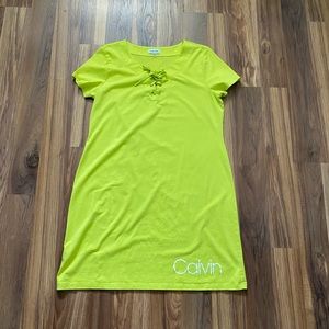 Calvin Klein T Shirt dress - unstructured /SIze XL - Lace up 4 eyelets to neck